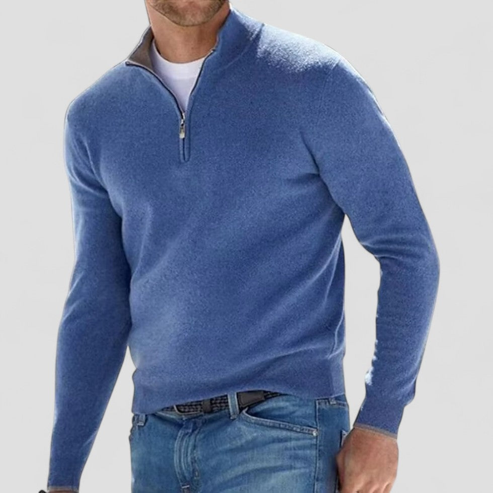 VogeLuxe | Men’s Half-Zip Sporty Pullover Sweater