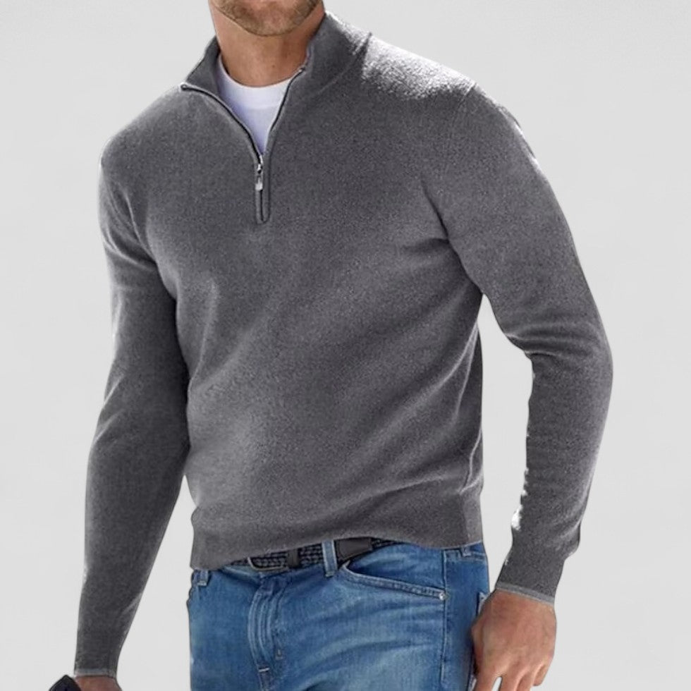 VogeLuxe | Men’s Half-Zip Sporty Pullover Sweater