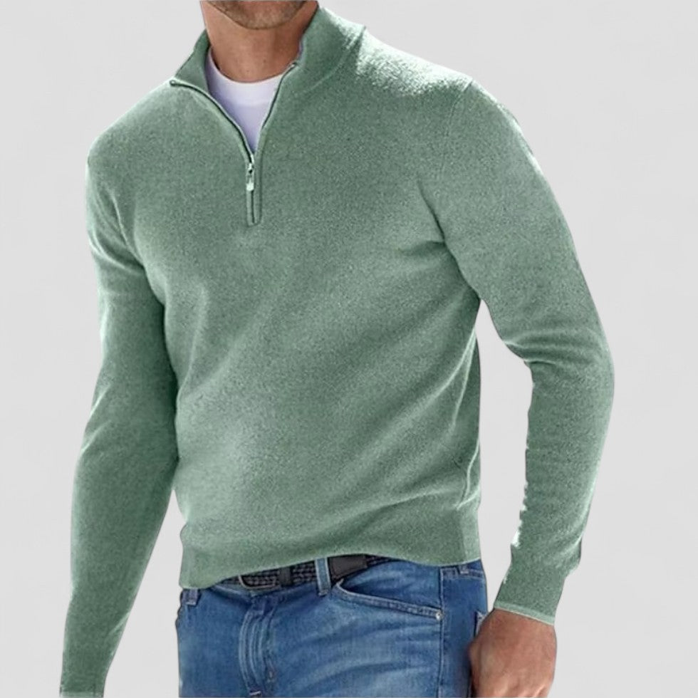 VogeLuxe | Men’s Half-Zip Sporty Pullover Sweater