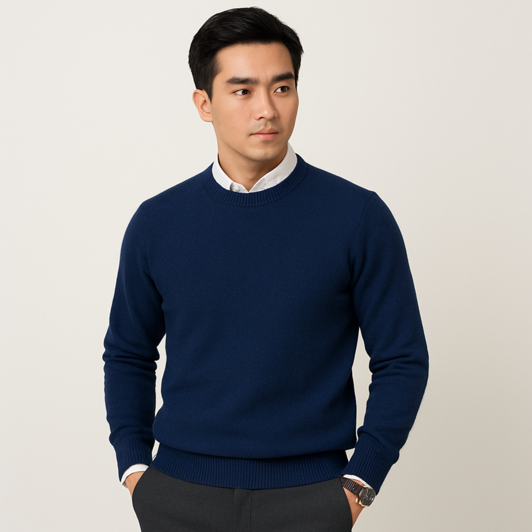 Soft Men's Crew Neck Cashmere Sweater