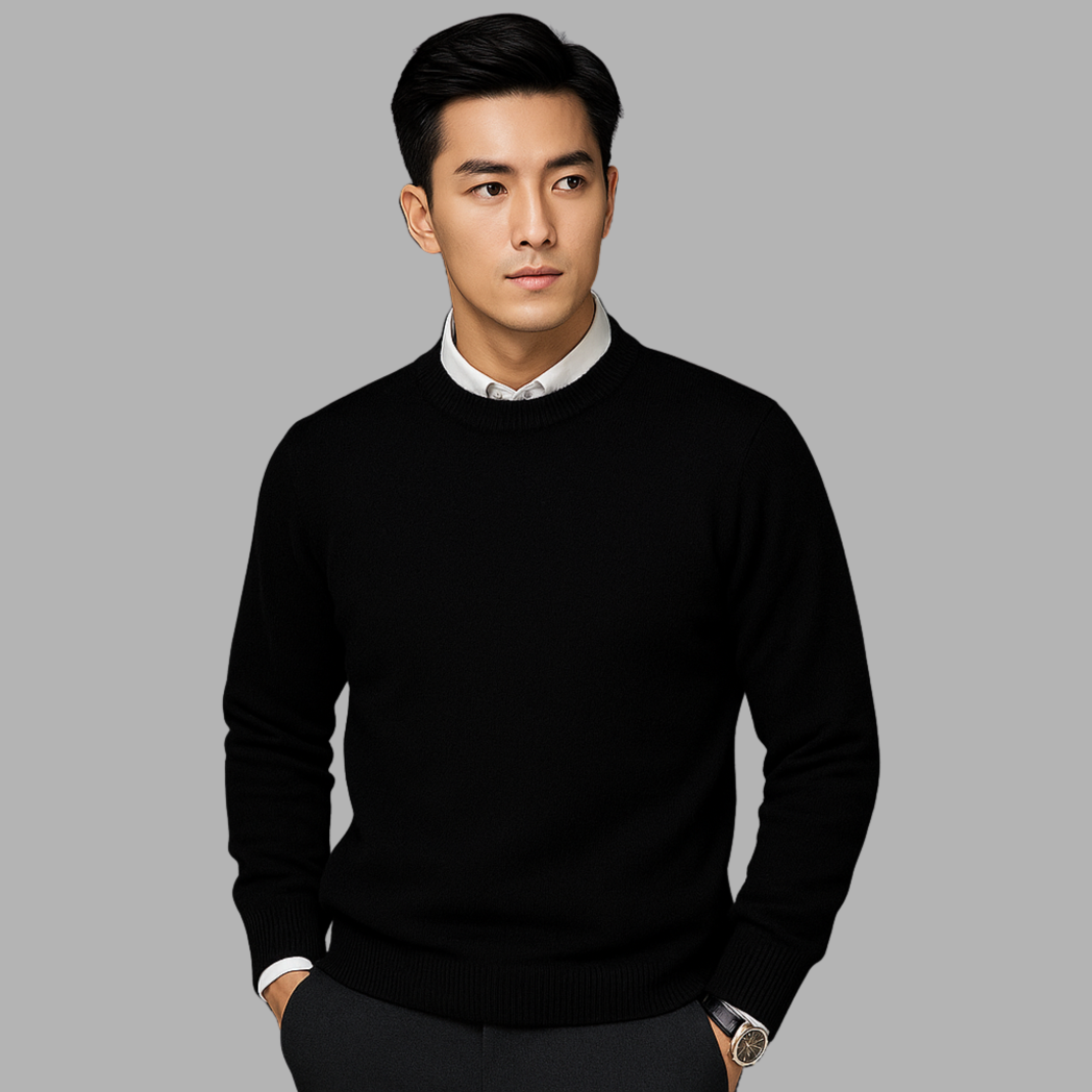 Soft Men's Crew Neck Cashmere Sweater