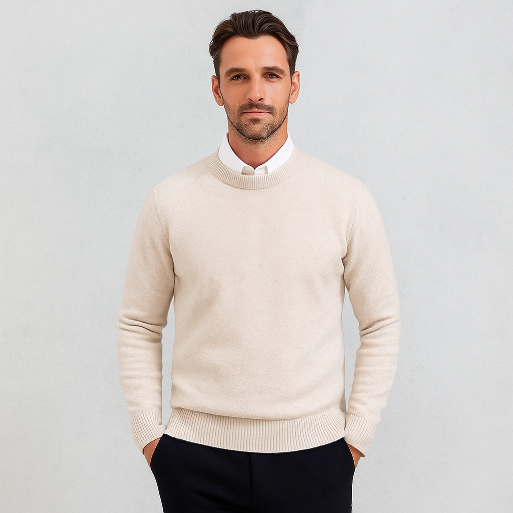 Soft Men's Crew Neck Cashmere Sweater