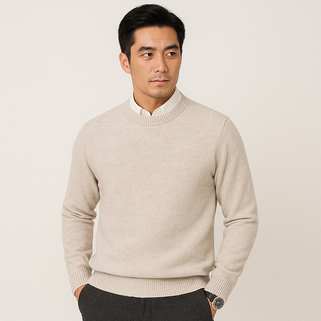 Soft Men's Crew Neck Cashmere Sweater