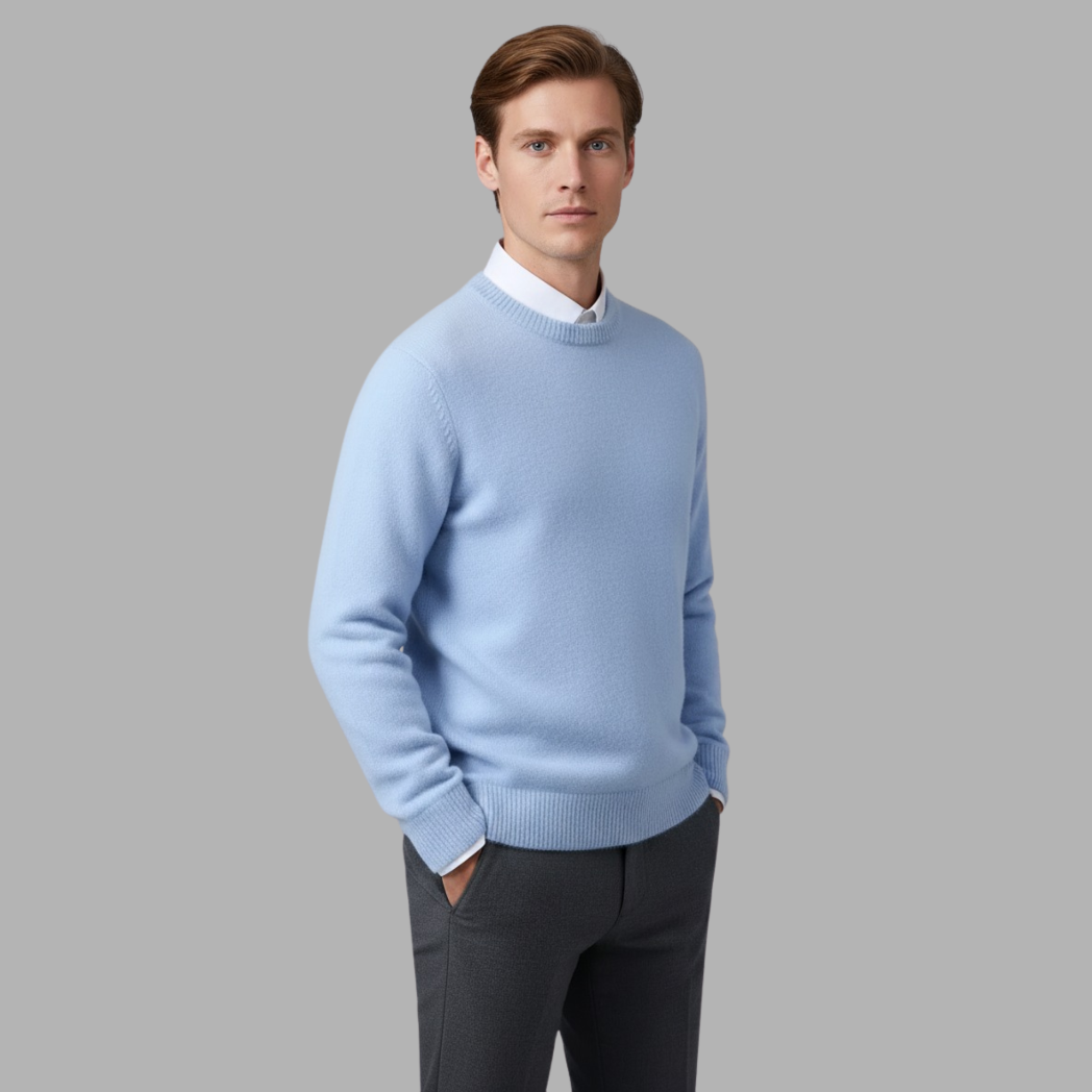 Soft Men's Crew Neck Cashmere Sweater