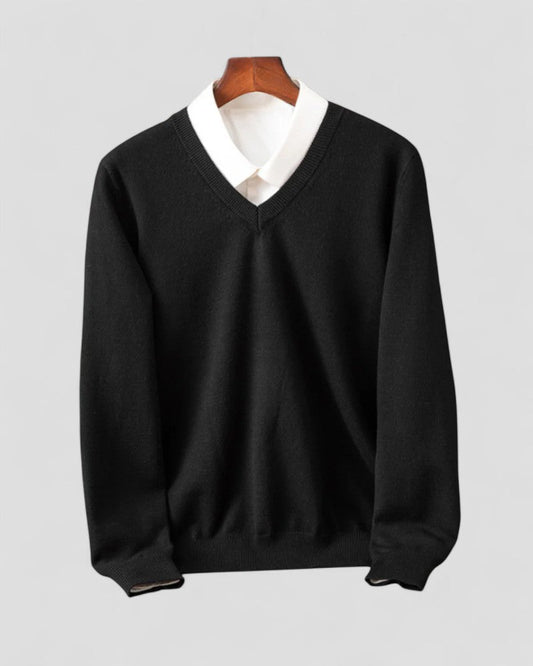 VogeLuxe | Men’s Classic V-Neck Layered Sweater