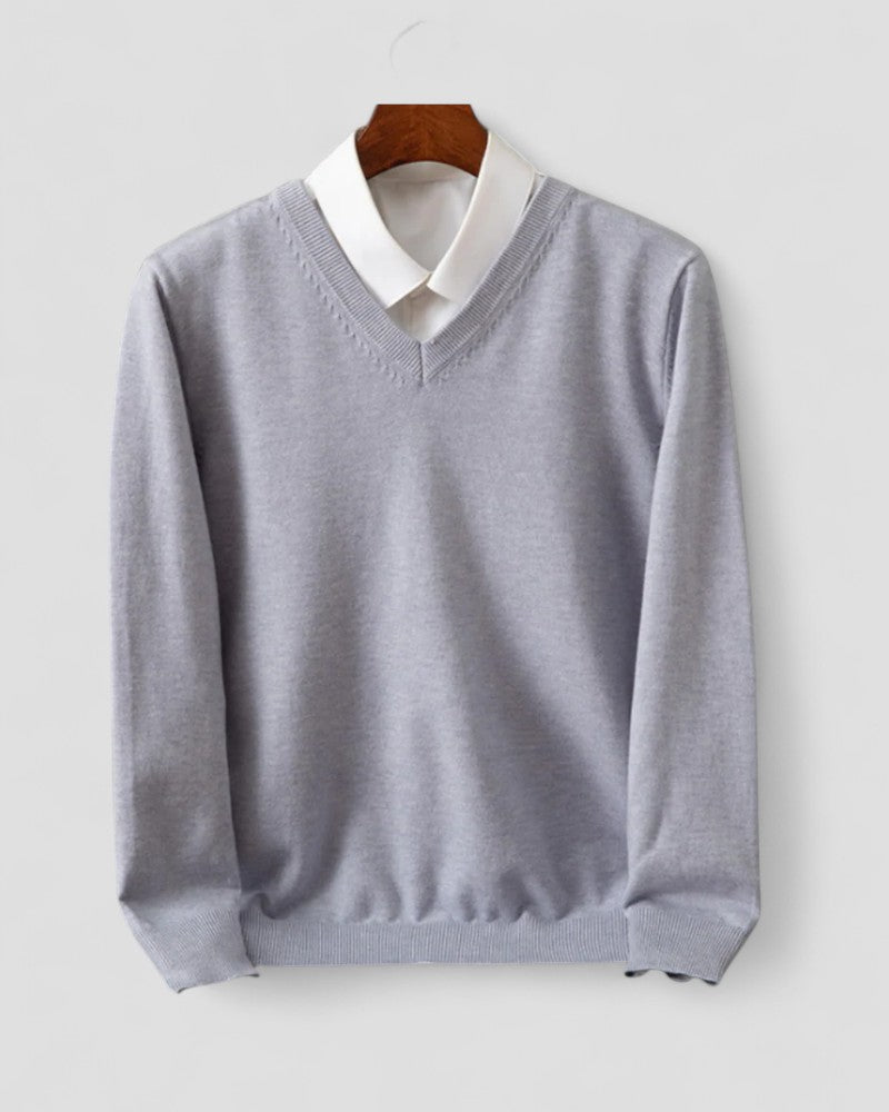 VogeLuxe | Men’s Classic V-Neck Layered Sweater