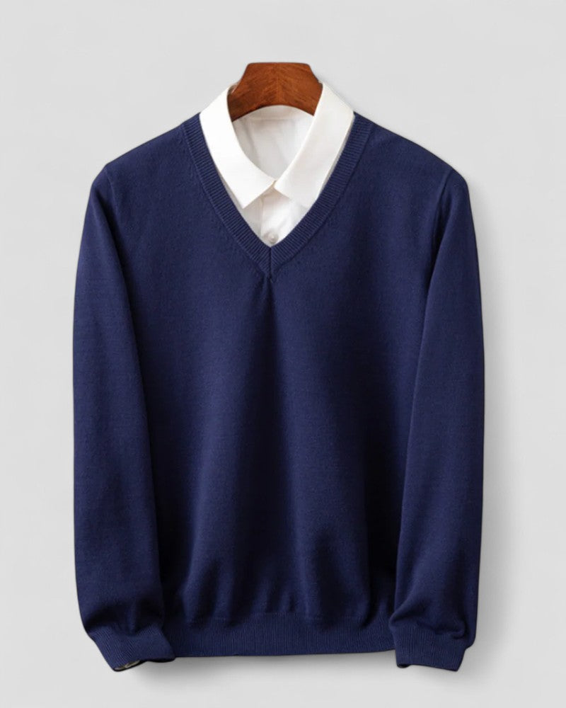 VogeLuxe | Men’s Classic V-Neck Layered Sweater