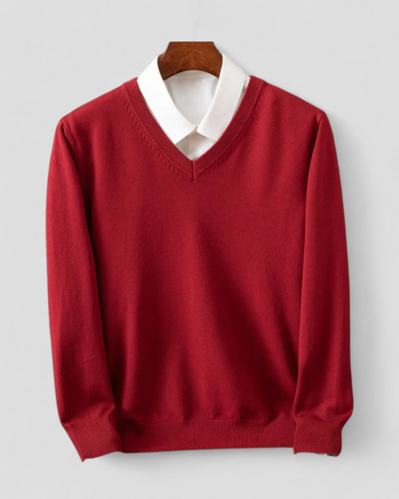 VogeLuxe | Men’s Classic V-Neck Layered Sweater