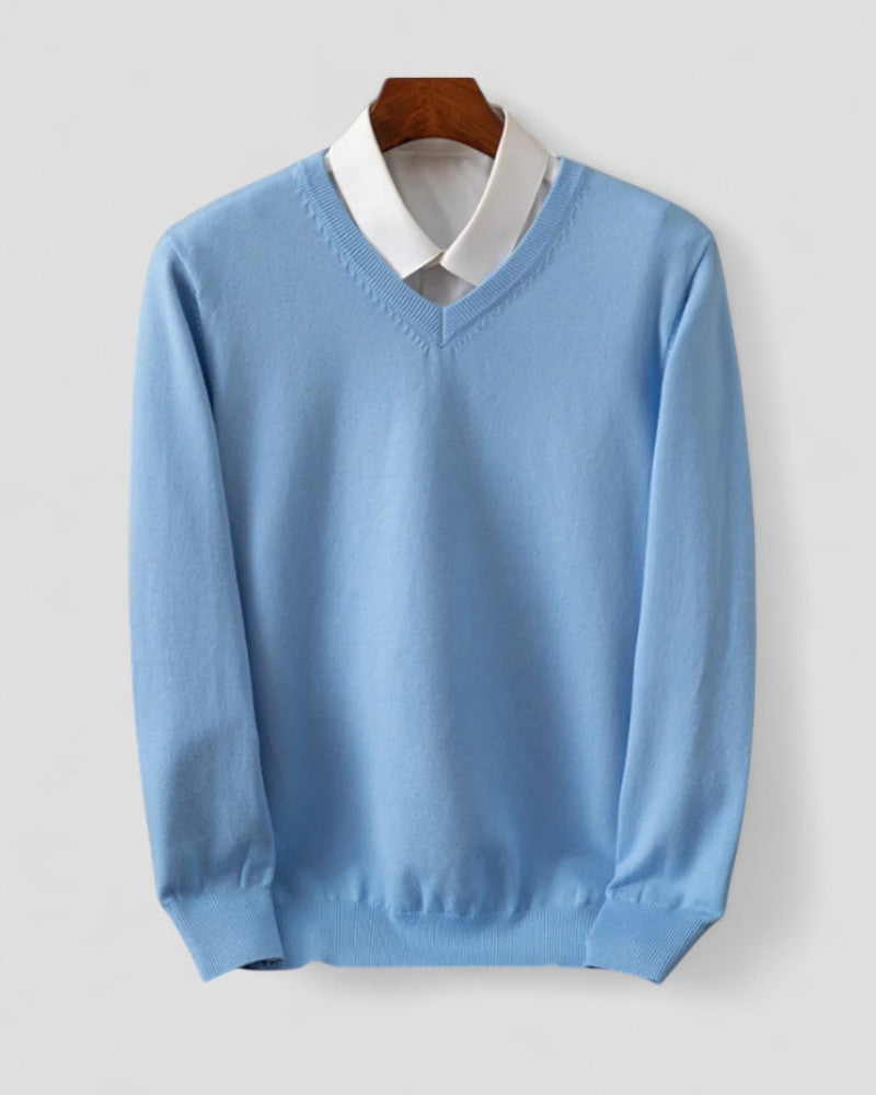 VogeLuxe | Men’s Classic V-Neck Layered Sweater