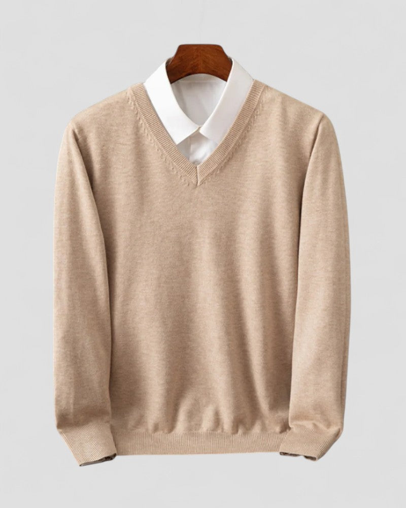 VogeLuxe | Men’s Classic V-Neck Layered Sweater