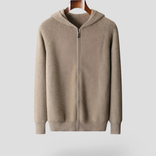 VogeLuxe | Men’s Textured Knit Zip Hoodie