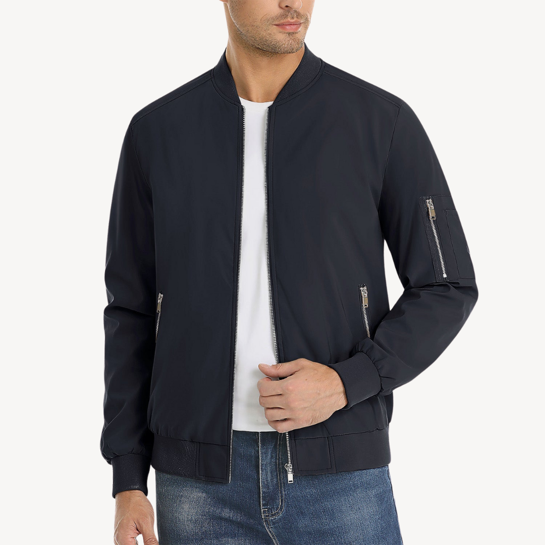 VogeLuxe | Men’s Classic Stand Collar Bomber Jacket