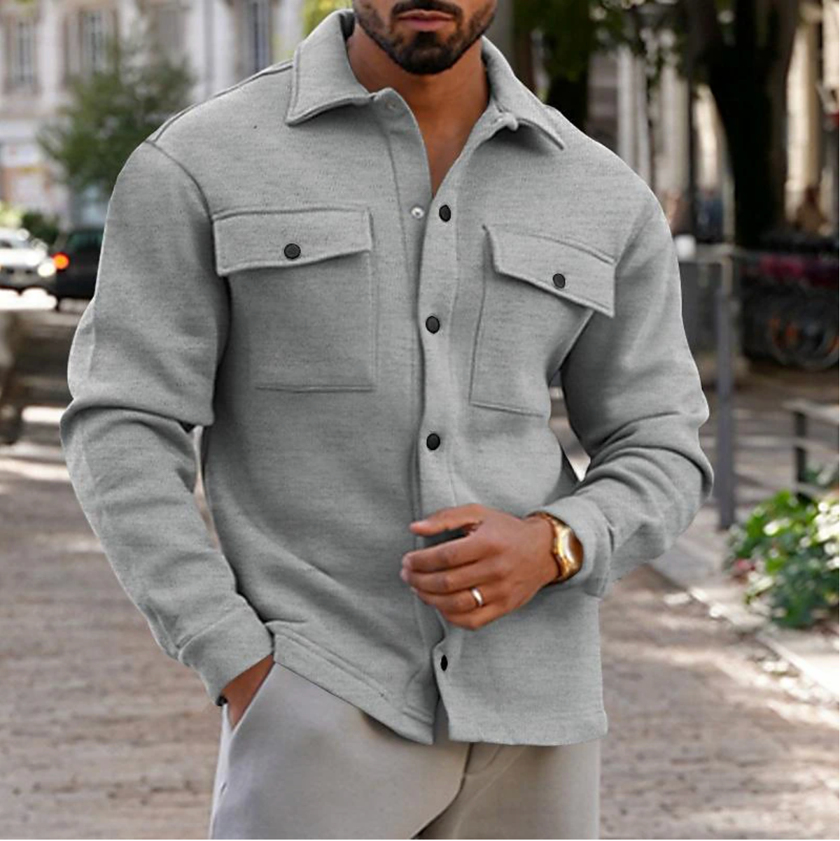 Slim Fit Casual Long Sleeve Coat - VogeLuxe