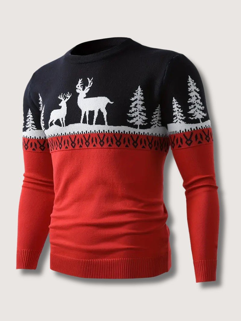 Men’s Christmas Reindeer & Pine Tree Sweater 2