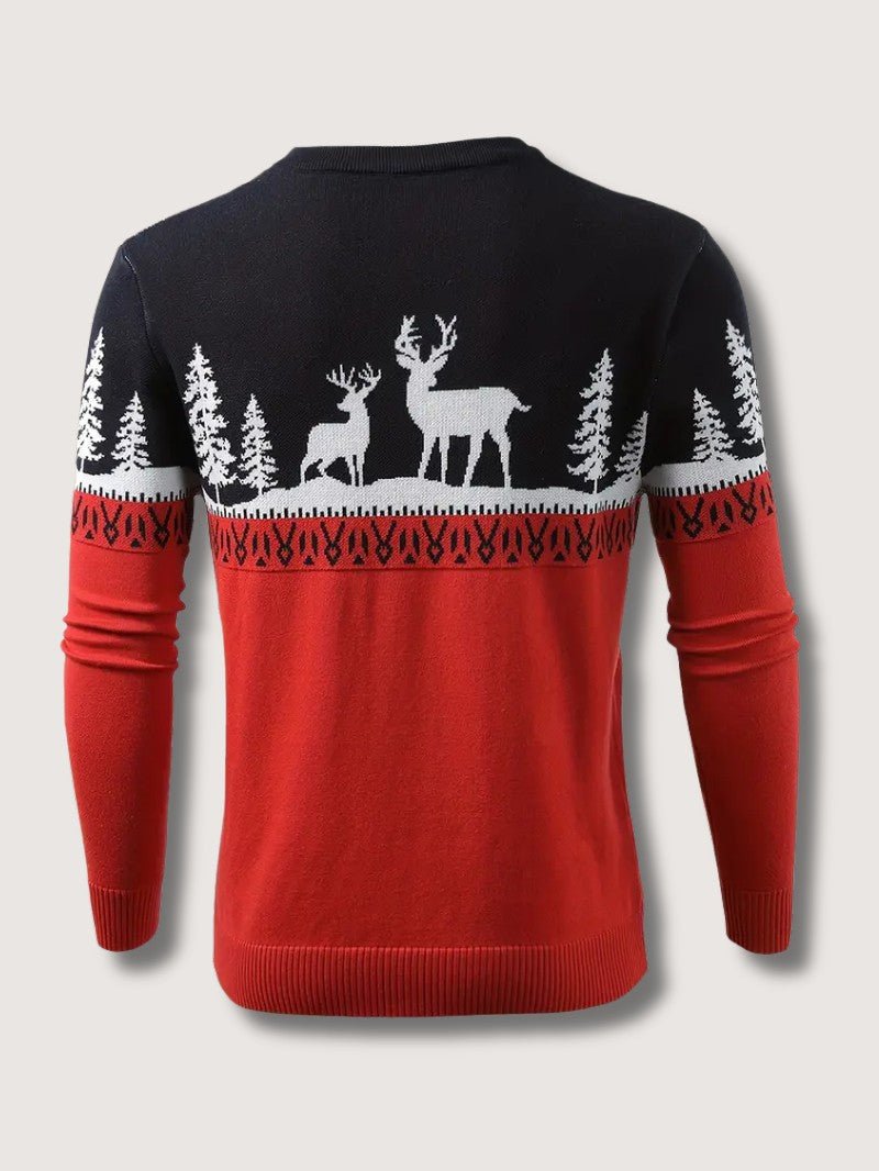 Men’s Christmas Reindeer & Pine Tree Sweater 3