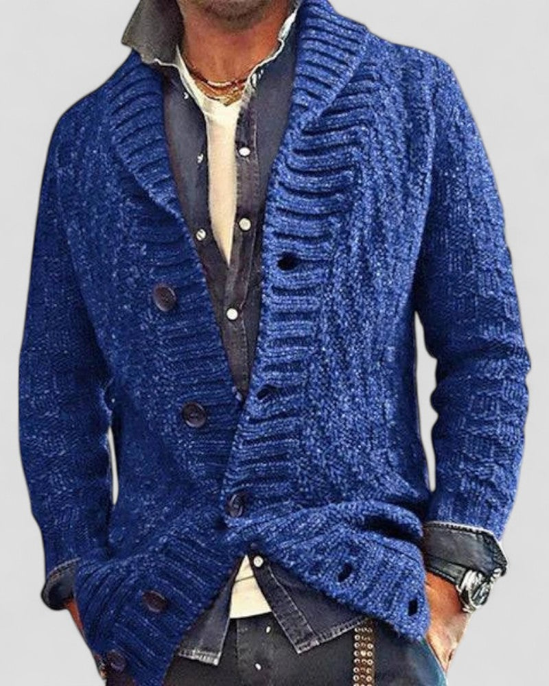 Men's Chunky Knit Shawl Collar Cardigan Sweater
