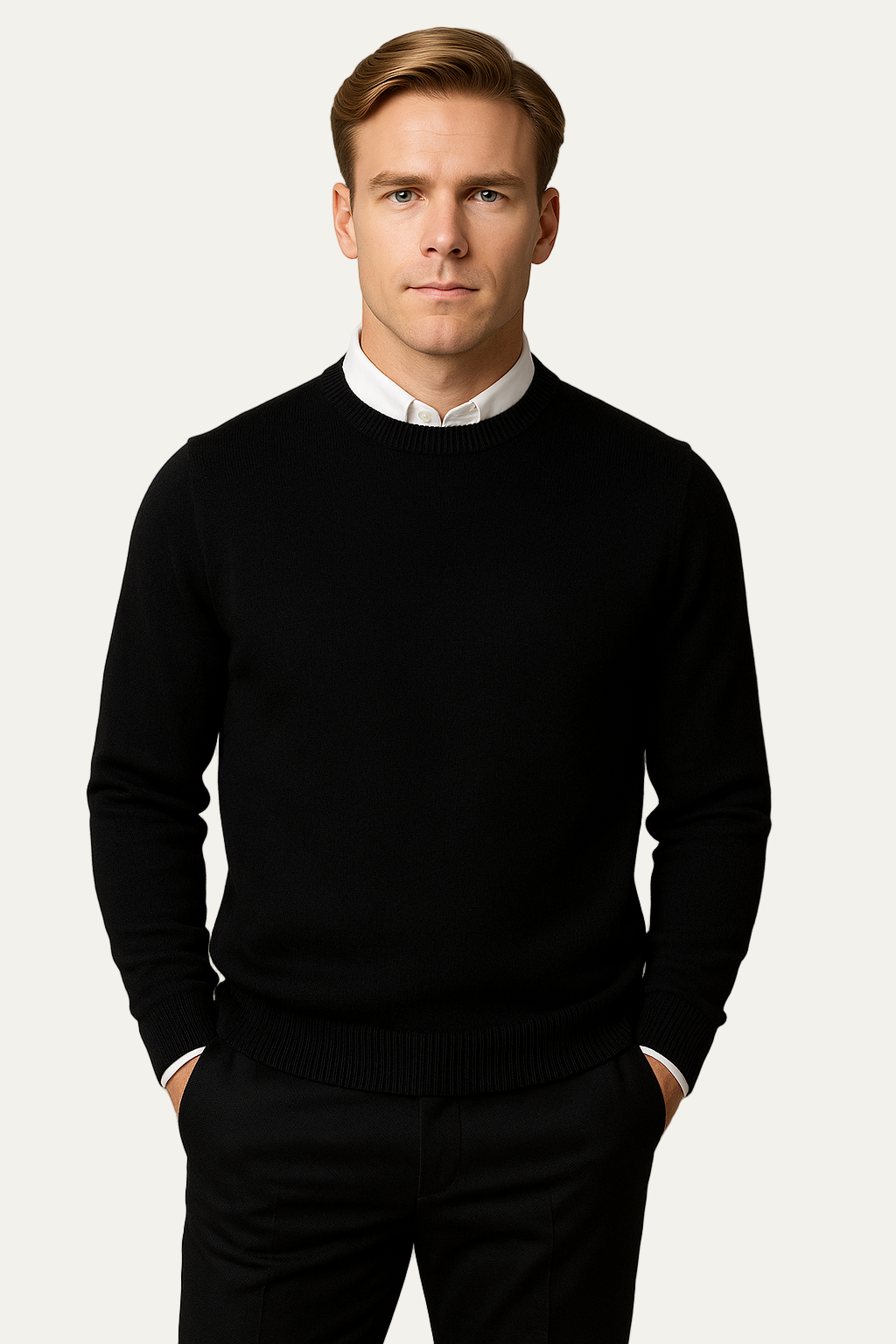 Men’s Classic Crew Neck Sweater – Refined Long Sleeve Knit 1