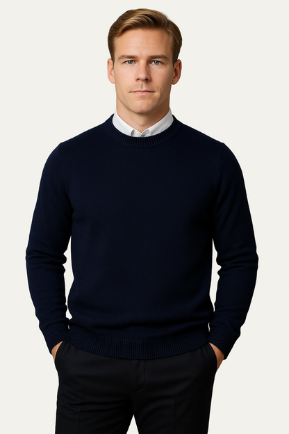 Men’s Classic Crew Neck Sweater – Refined Long Sleeve Knit 10
