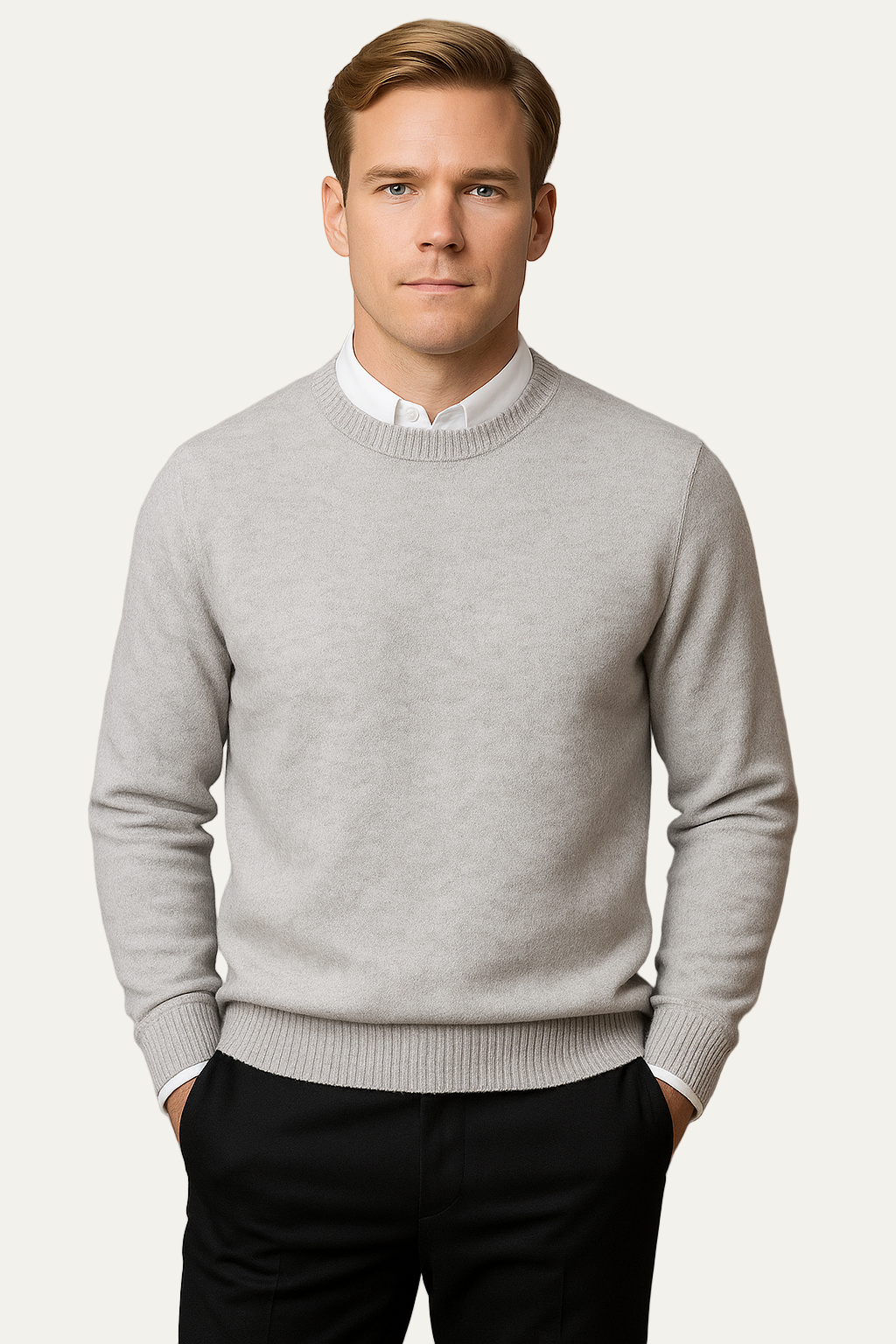 Men’s Classic Crew Neck Sweater – Refined Long Sleeve Knit 3