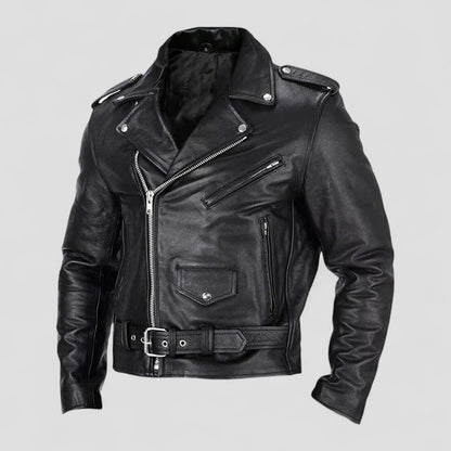 VogeLuxe | Men’s Classic Leather Moto Jacket