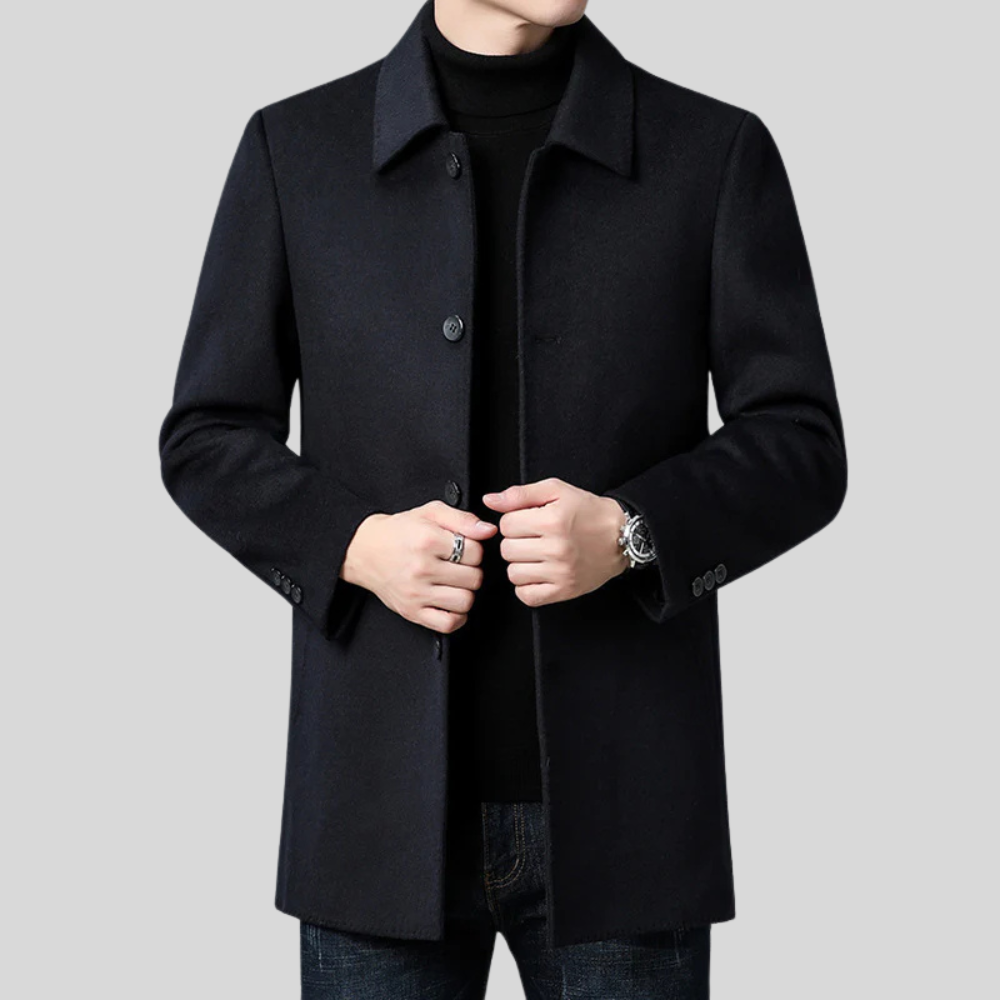 Men’s Classic Mid-Length Coat – Tailored Formal & Business Casual Outer Wear 1