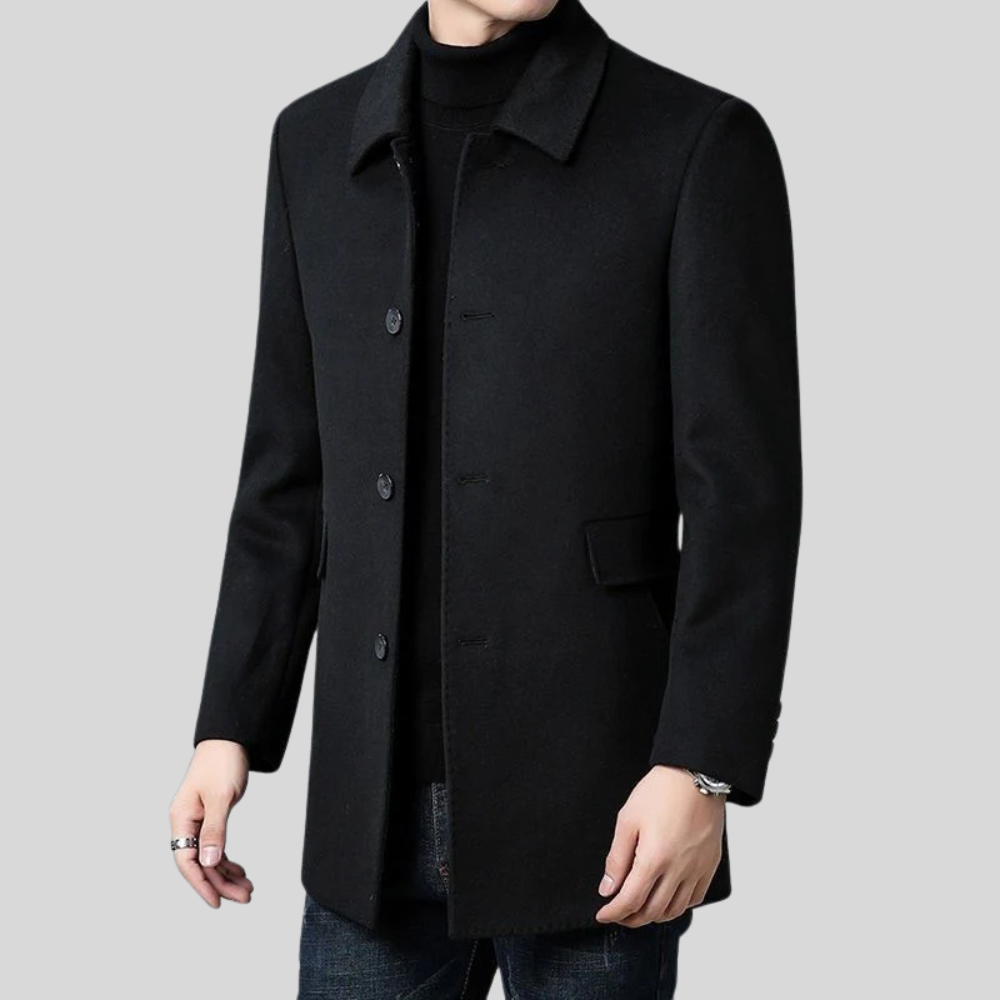 Men’s Classic Mid-Length Coat – Tailored Formal & Business Casual Outer Wear 2