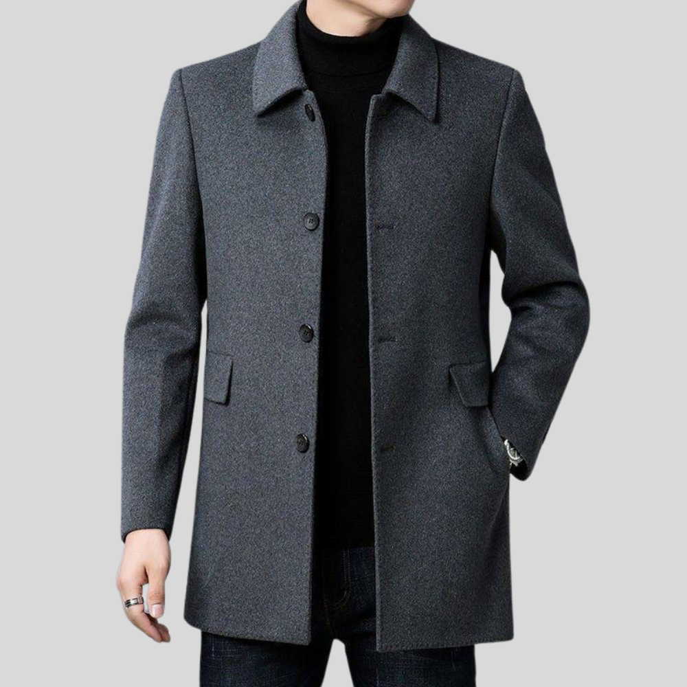 Men’s Classic Mid-Length Coat – Tailored Formal & Business Casual Outer Wear 3