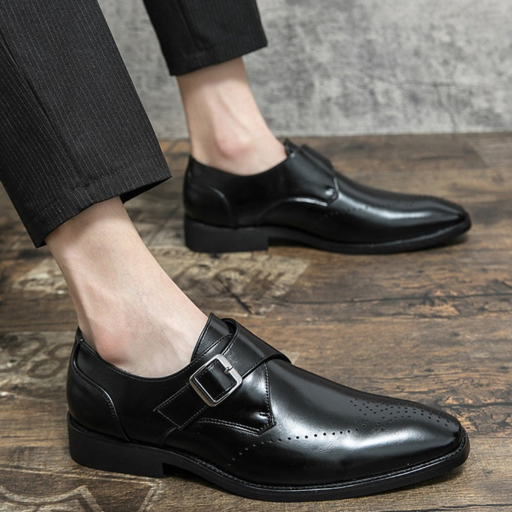 Men's Genuine Leather Formal Belt Shoes - VogeLuxe