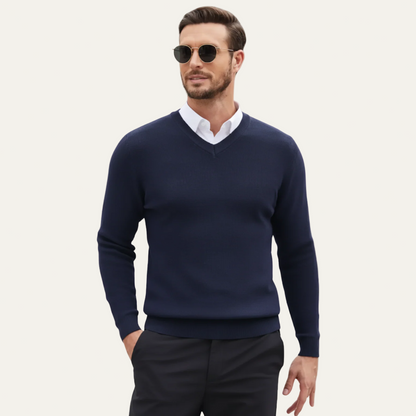 Men’s Classic V-Neck Sweater – Refined Autumn Winter Knit 0