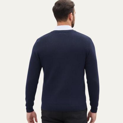 Men’s Classic V-Neck Sweater – Refined Autumn Winter Knit 1