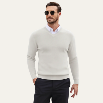 Men’s Classic V-Neck Sweater – Refined Autumn Winter Knit 3