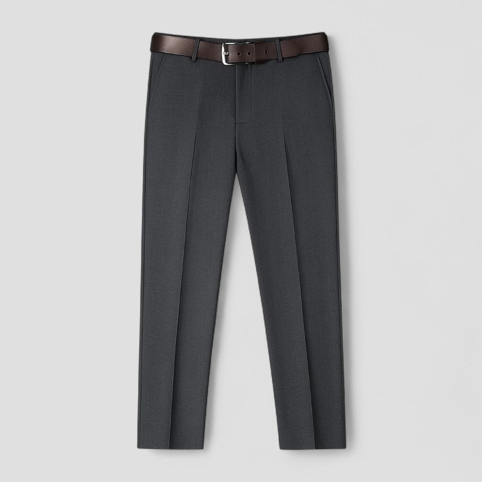 Men's Cotton Blend Formal Business Straight Leg Trousers