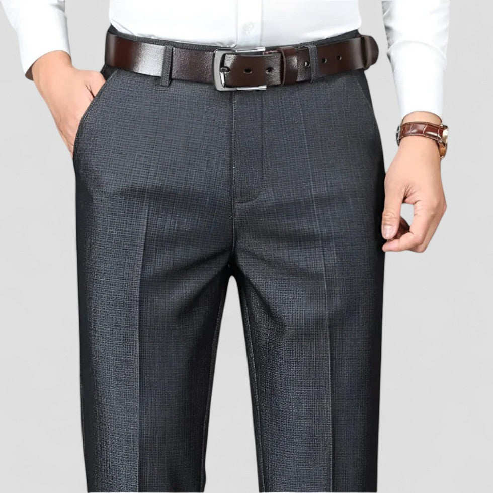 Men's Cotton Blend Formal Business Straight Leg Trousers