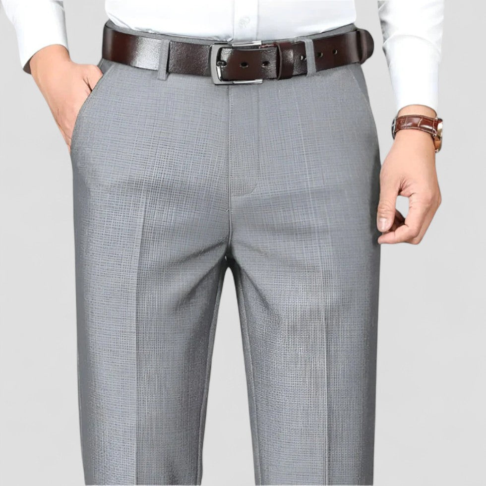 Men's Cotton Blend Formal Business Straight Leg Trousers