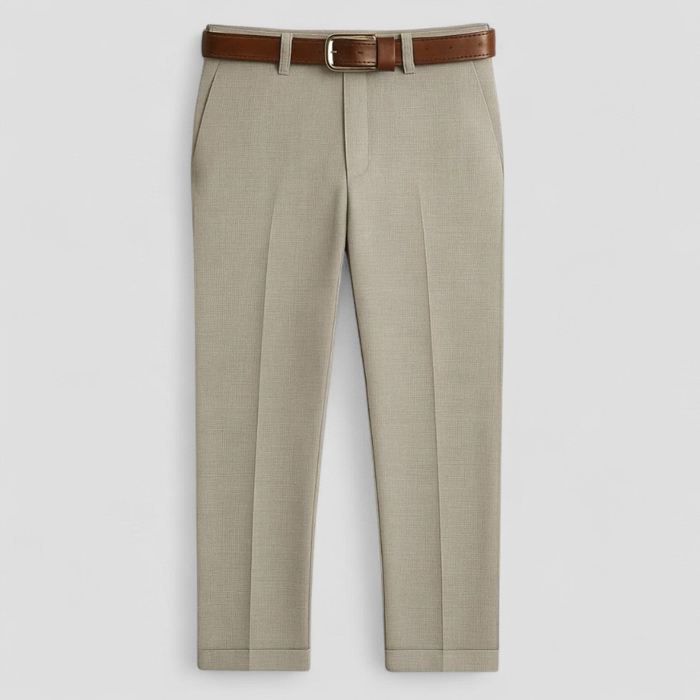 Men's Cotton Blend Formal Business Straight Leg Trousers