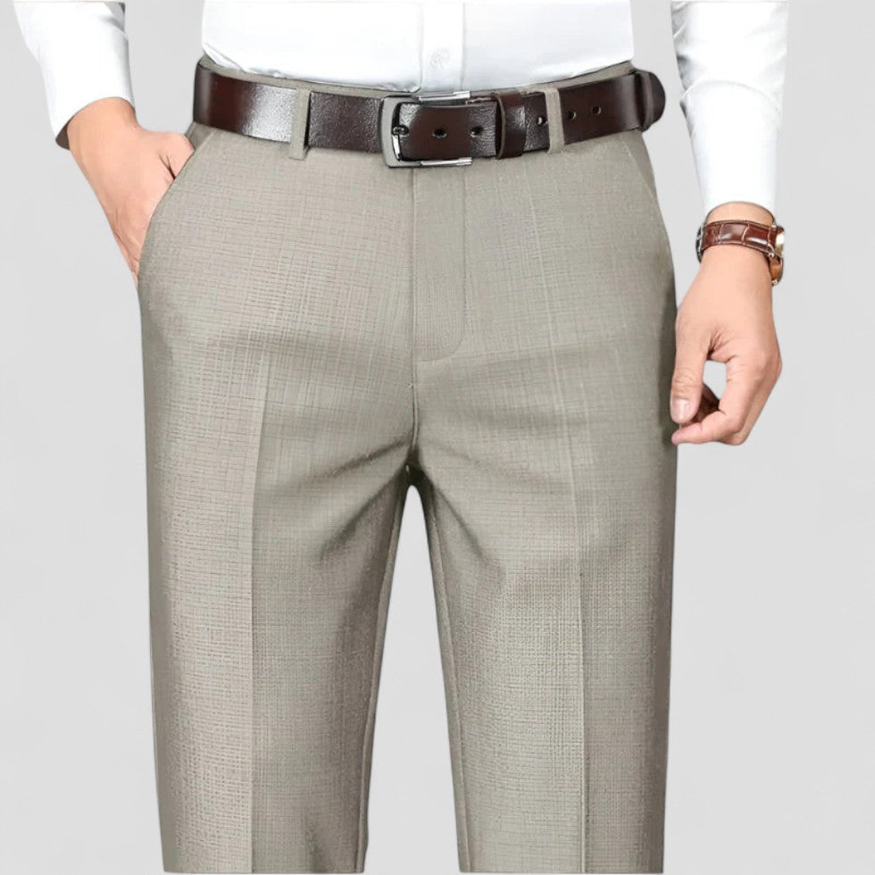Men's Cotton Blend Formal Business Straight Leg Trousers