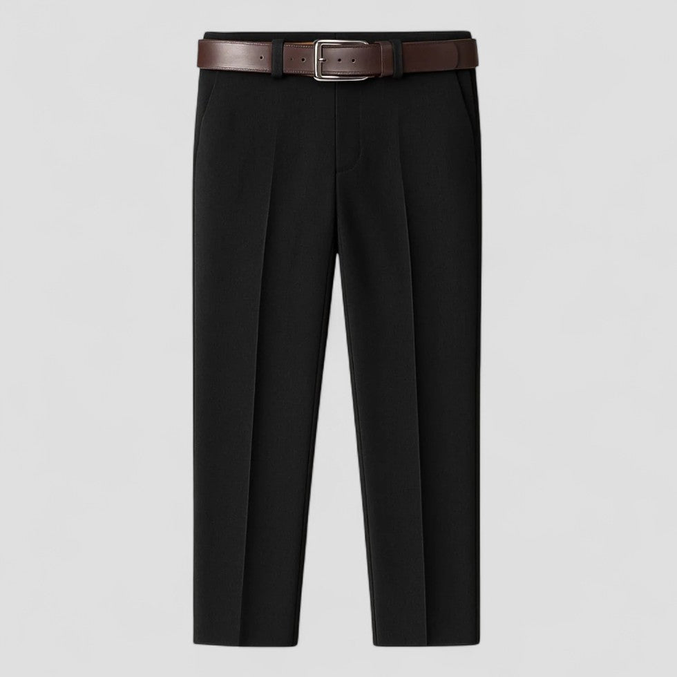 Men's Cotton Blend Formal Business Straight Leg Trousers