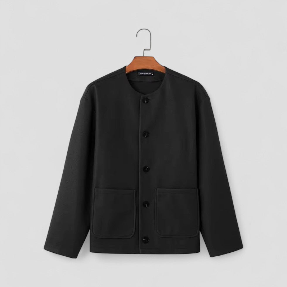 VogeLuxe | Men’s Minimalist Button Jacket