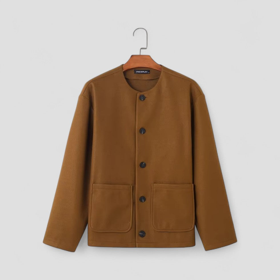 VogeLuxe | Men’s Minimalist Button Jacket