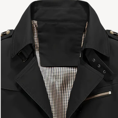 VogeLuxe | Men’s Classic Mid-Length Trench Coat