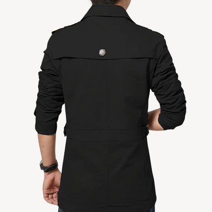 VogeLuxe | Men’s Classic Mid-Length Trench Coat