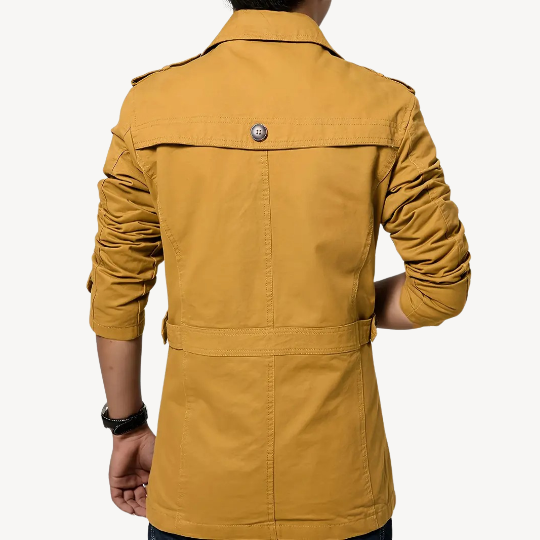 VogeLuxe | Men’s Classic Mid-Length Trench Coat