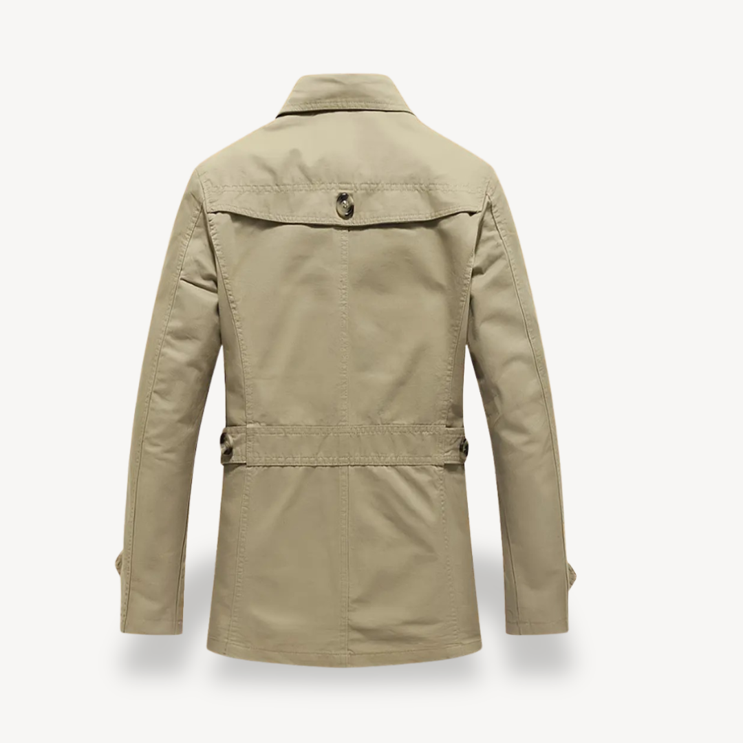 VogeLuxe | Men’s Classic Mid-Length Trench Coat