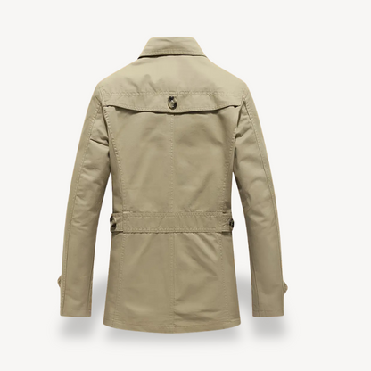 VogeLuxe | Men’s Classic Mid-Length Trench Coat