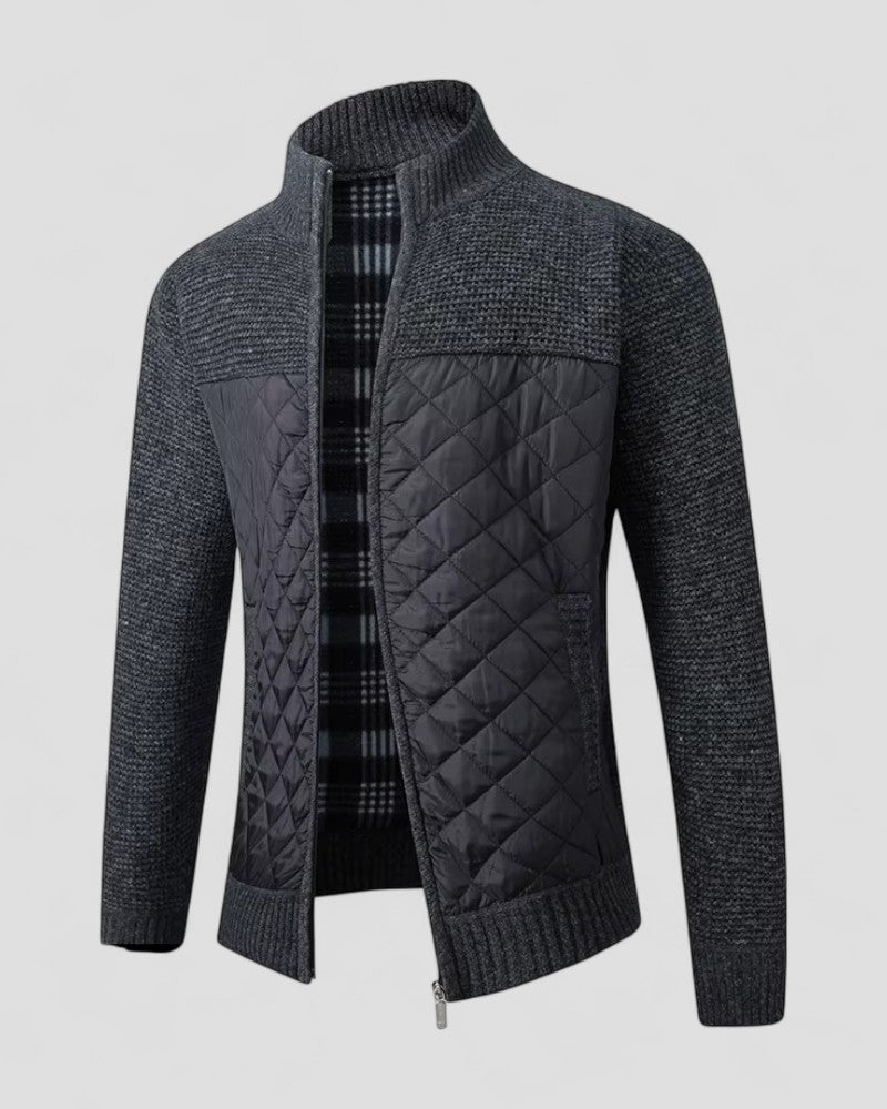 VogeLuxe | Men’s Diamond Quilted Knit Jacket