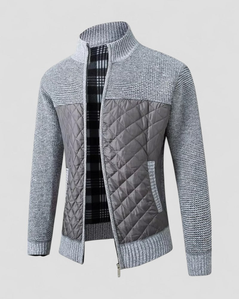 VogeLuxe | Men’s Diamond Quilted Knit Jacket