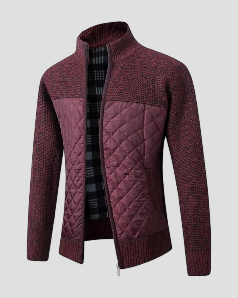 VogeLuxe | Men’s Diamond Quilted Knit Jacket