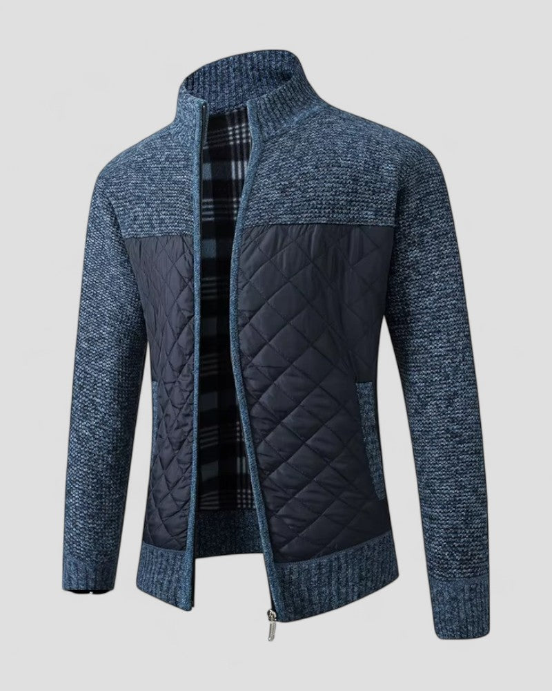 VogeLuxe | Men’s Diamond Quilted Knit Jacket