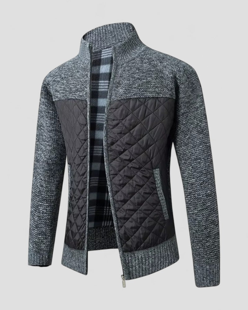 VogeLuxe | Men’s Diamond Quilted Knit Jacket