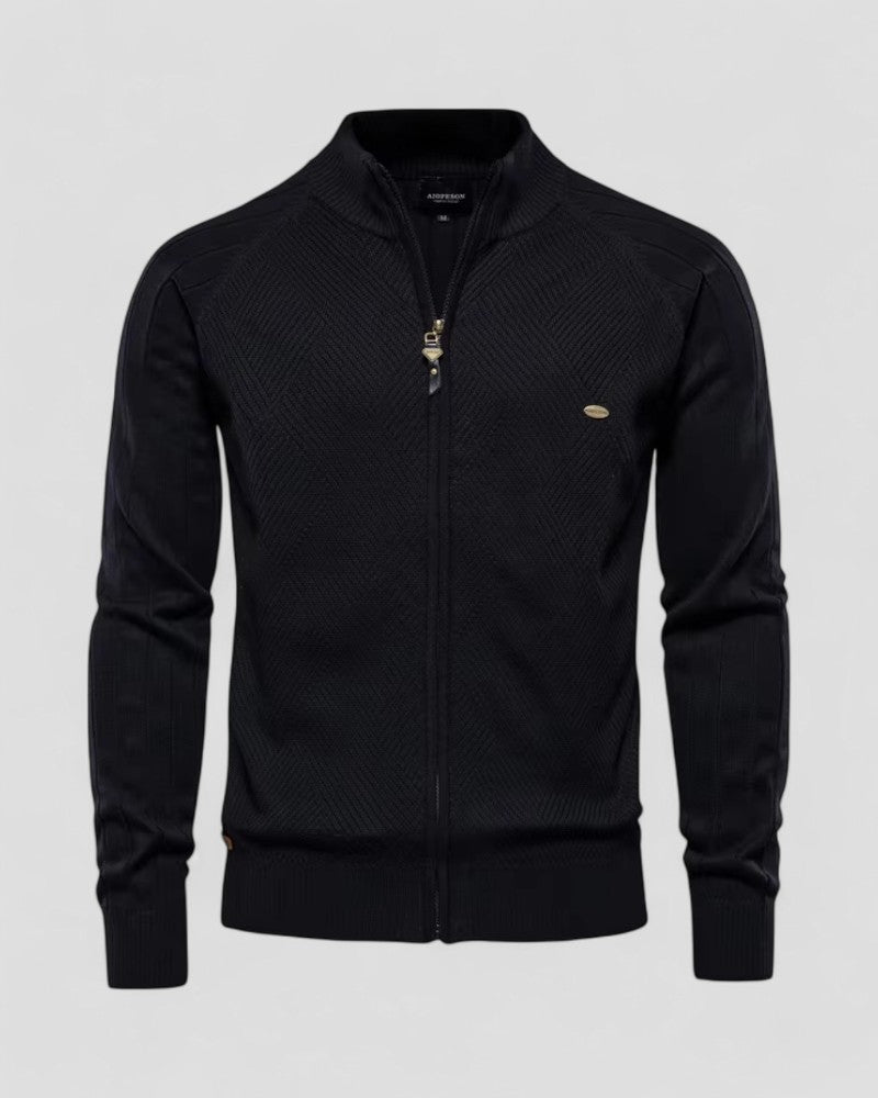 Men's Cotton Zip Up Knitted Casual Winter Sweater Jacket